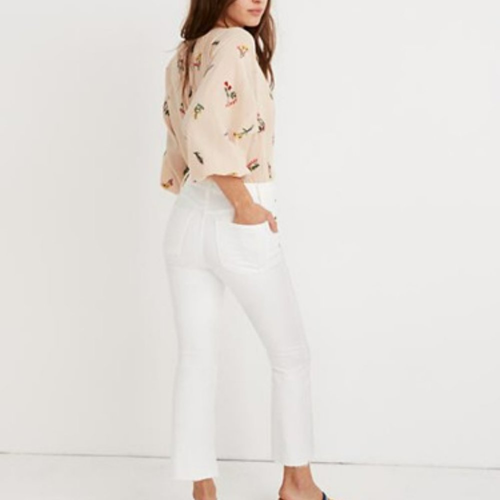 Madewell Petite Cali Demi-boot Jeans in Pure White: raw-hem edition Size 25